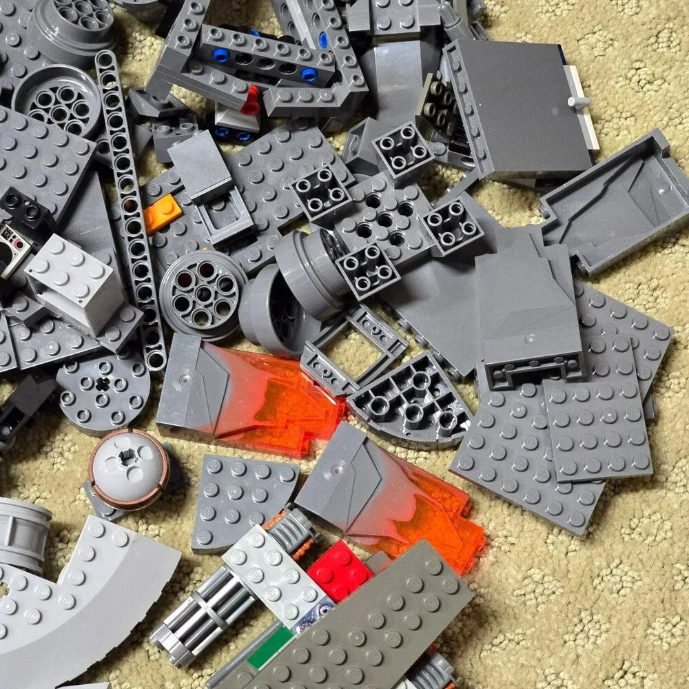Grey and White Lego and Compatible with Lego Building Blocks Lot GA161